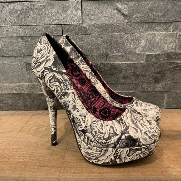 JF Floral Print Heels - Picture 2 of 8